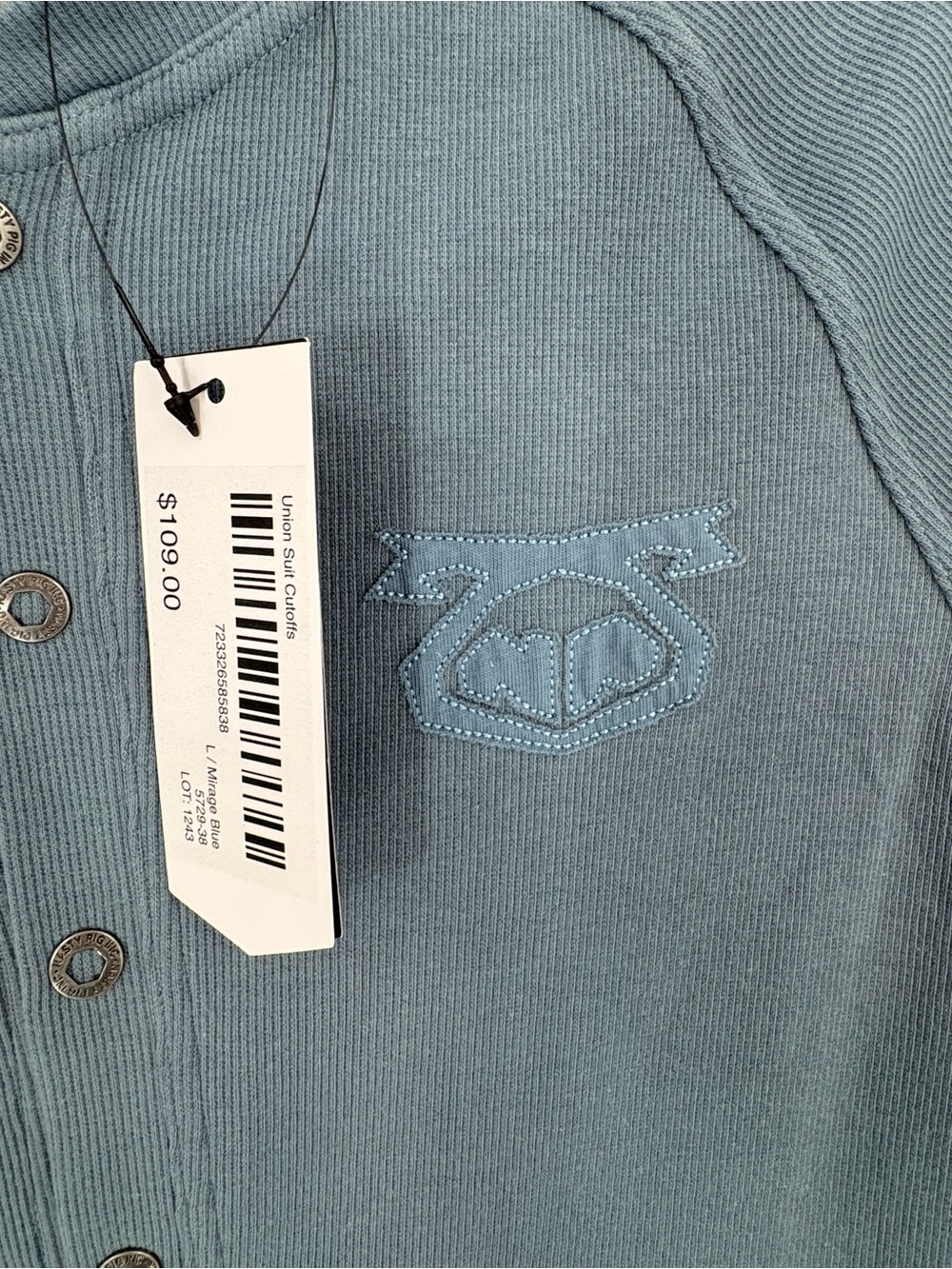 Nasty Pig Union Suit Cutoff in Mirage Blue Size Large - Picture 3 of 5